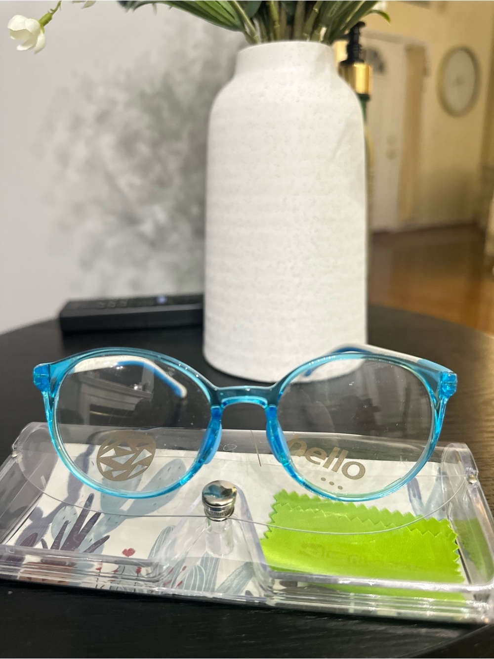 Kids Transparent Blue Round Sunglasses - Unbranded
